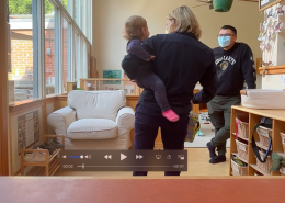 Screenshot from one of the Swivl videos showing a child-caregiver interaction.
