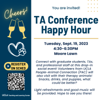 Flyer for the TA Conference Happy Hour.