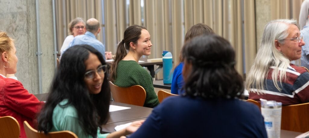 Photo of event attendees talking