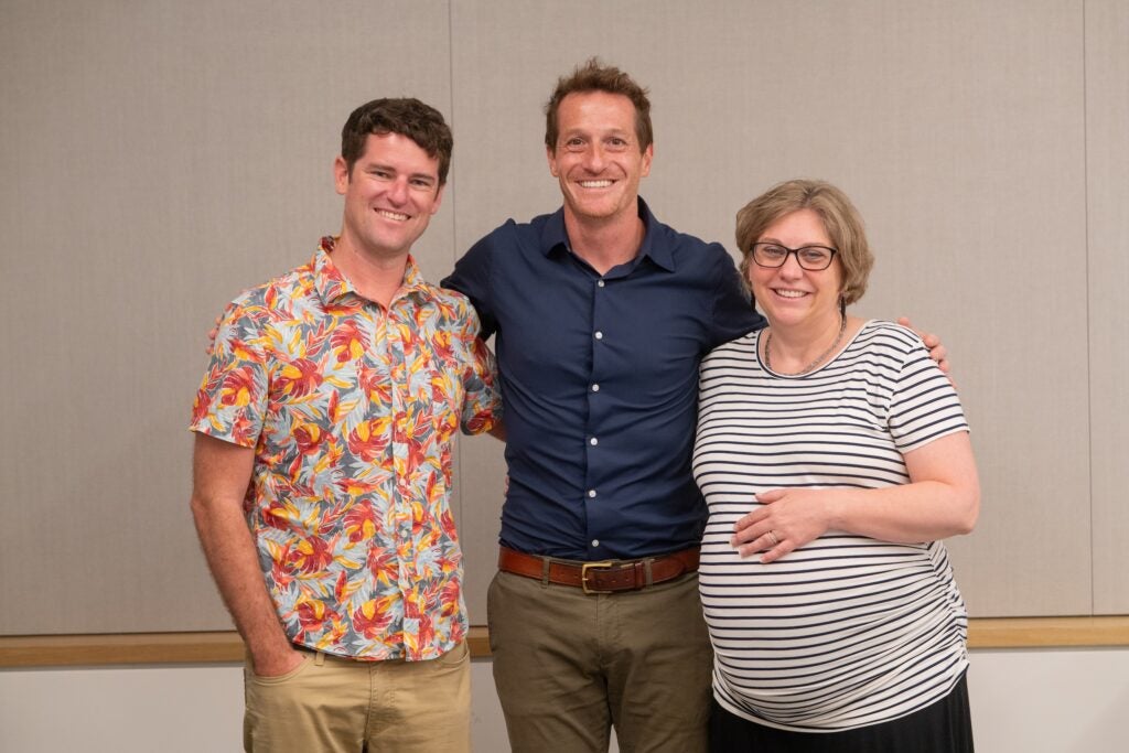 Photo of lecturer and organizers