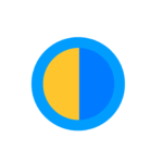 Circle with yellow and blue coloring
