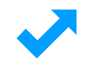 Blue checkmark with an arrow