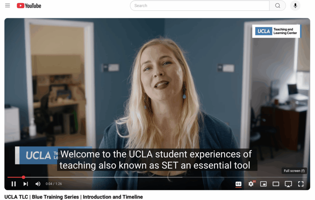 Screenshot of a Youtube video with closed Captioning