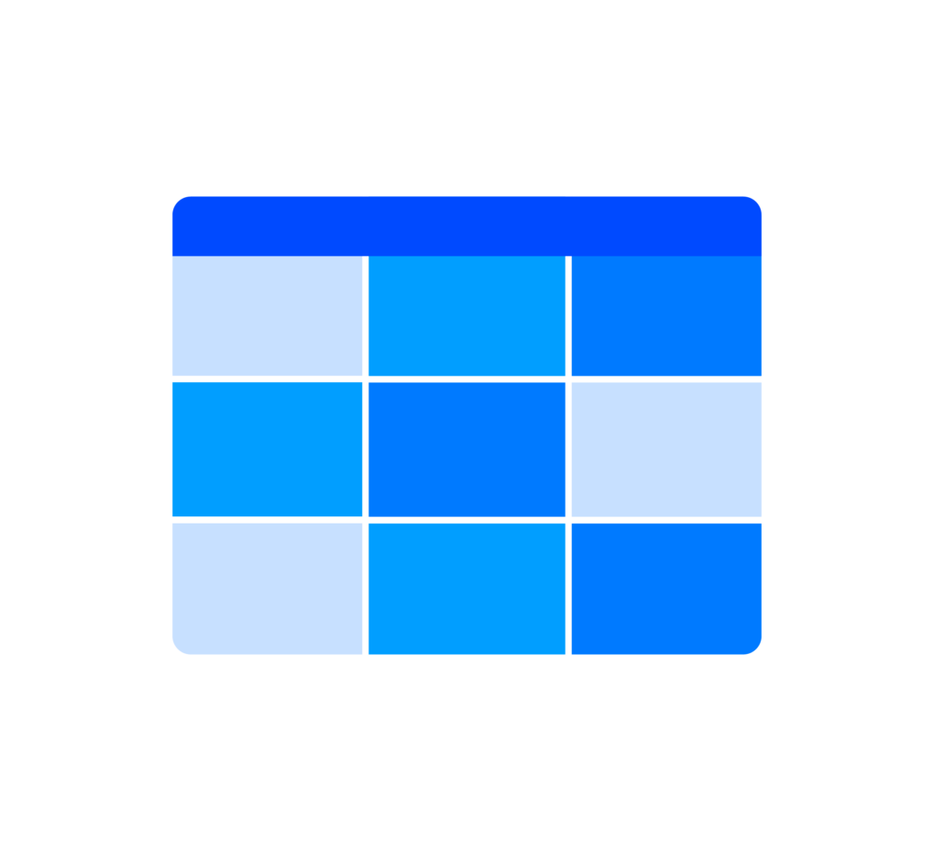 Animation of a data table