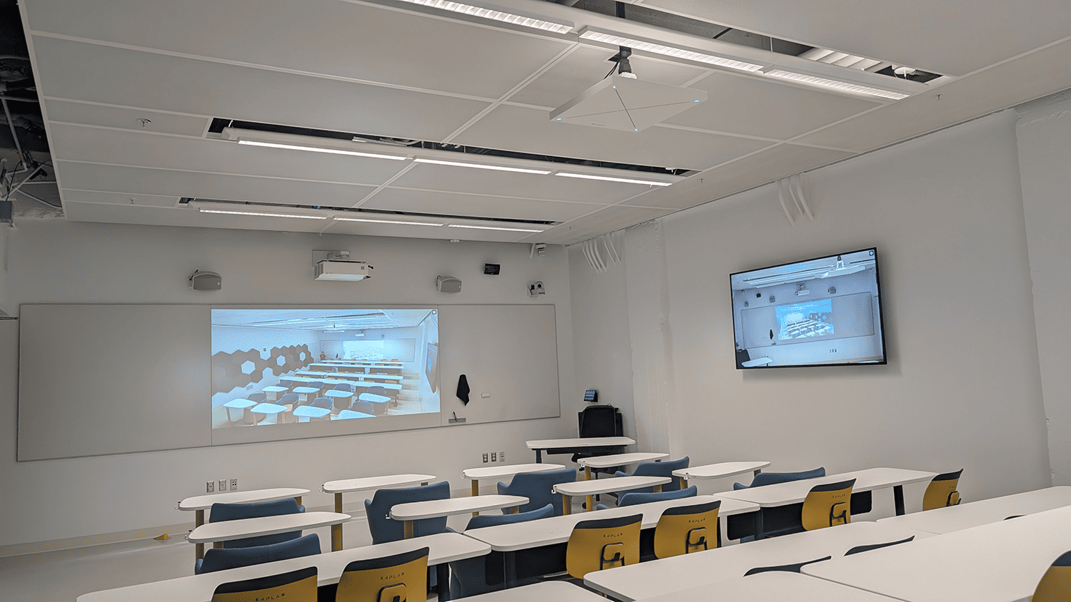 A classroom using TV monitor