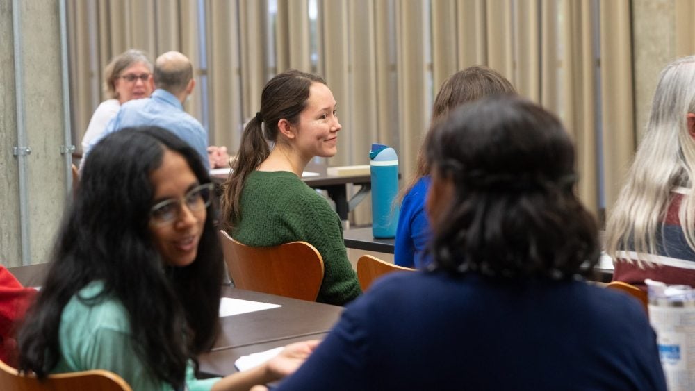 Photo of event attendees talking