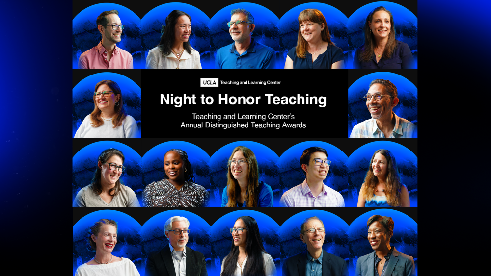 Collage of headshots of the Distinguished Teaching Awards recipients across the Senate, Non-Senate, and Teaching Assistant categories