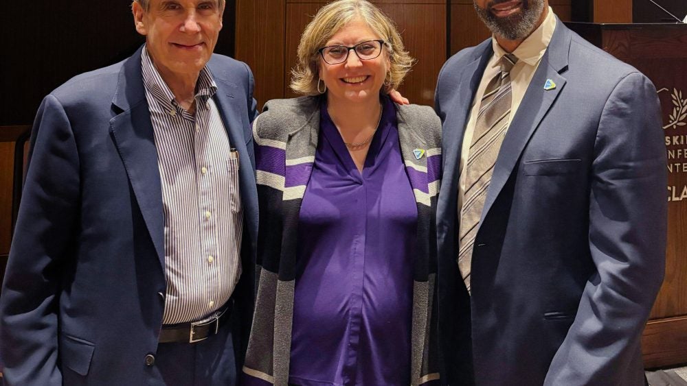Incoming Chancellor Julio Frenk, Vice Provost for Teaching & Learning Erin Sanders O'Leary, and Interim Chancellor Darnell Hunt attended the 2024 Andrea L. Rich Night to Honor Teaching